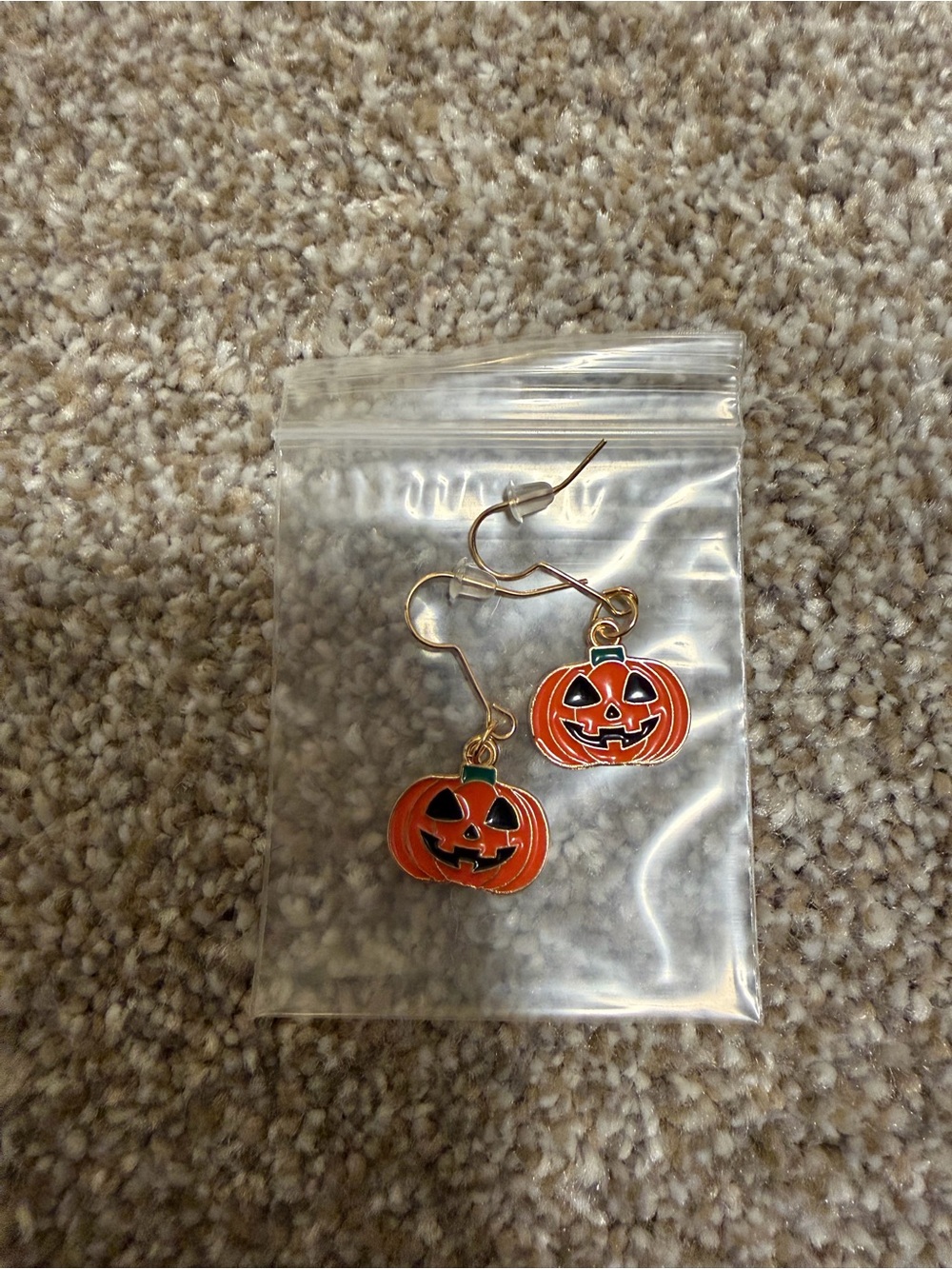 Halloween Pumpkin Dangle Earrings - Orange